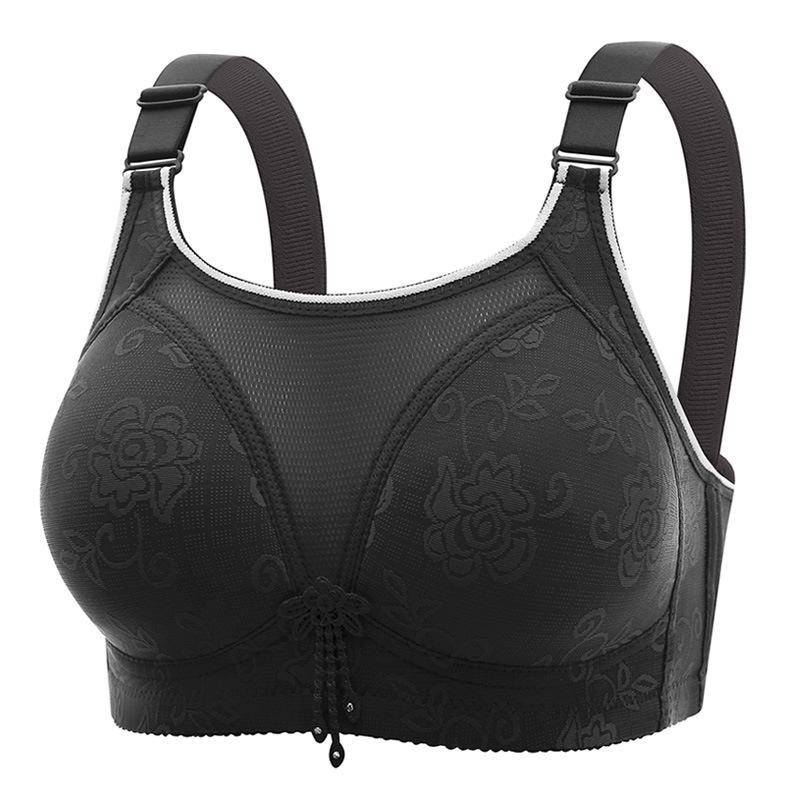 

Беспроводной бюстгальтер большого размера с боковой поддержкой. Удобный, дышащий, влагоотводящий бандажный бюстгальтер с жаккардовым узором. Послеродовое нижнее белье. 46/105 чёрный