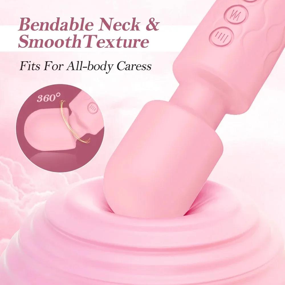 Female 20 Speeds Magic-Wand G Spot Clitoris Stimulator Powerful High Frequency Anal Vibrators Women Masturbation Adult Sex Toys