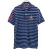 POLO JEANS COMPANY Border Pattern Short Sleeve Polo Shirt Impact 21 Pique Men's Used