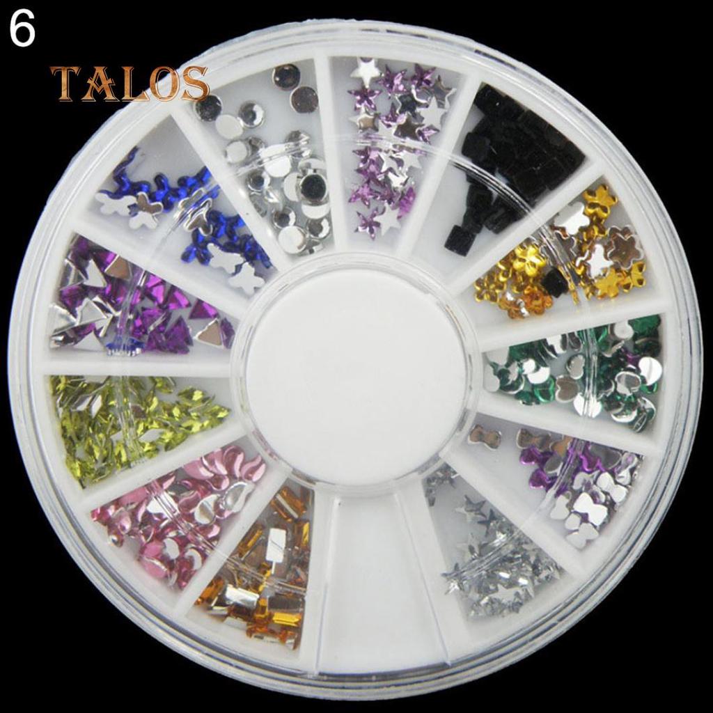 Colorful Shiny Nail Art Decoration Wheel Colorful Star DIY Manicure Accessory Nail Care