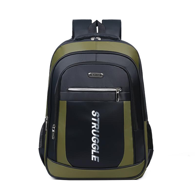 Large-capacity schoolbag, college student strong and durable, fashion trend backpack, men s high-end sense backpacking