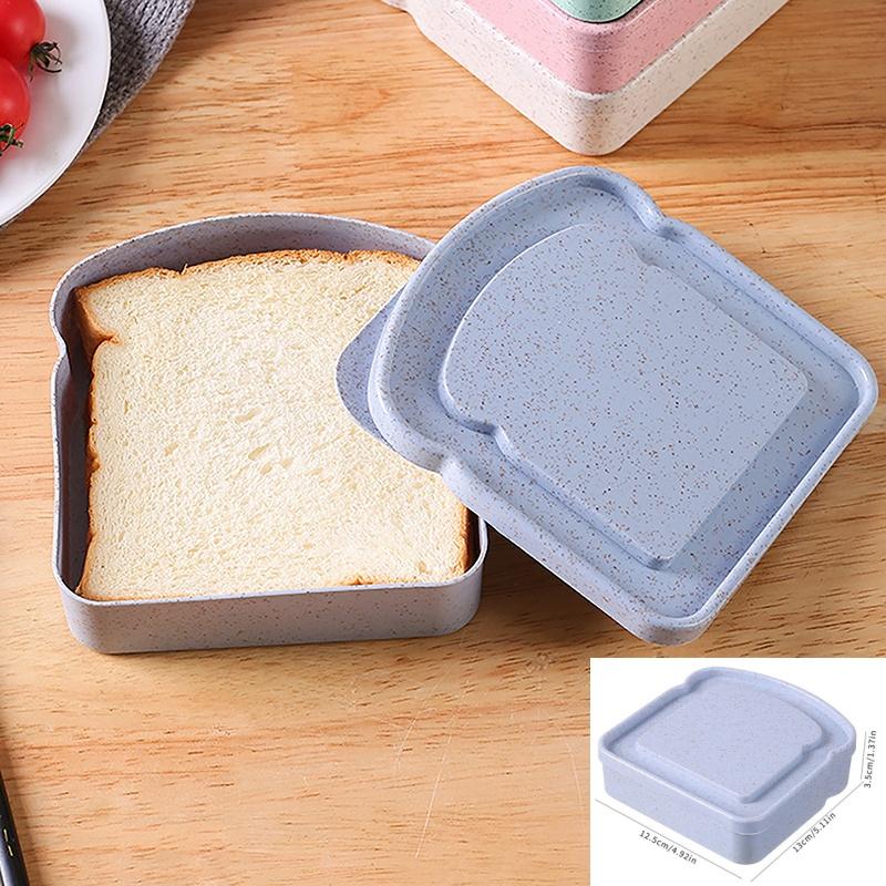 

Lunch Box Sandwich Bento Box Sandwich Containers With Sturdy Strap Portable Burger Food Storage Case For Picnics School Outdoor синій