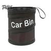 Portable Travel Trash Pouch Collapsible Car Can, Interior Foldable Waste Container, Waterproof Oxford Cleaning Accessories Cloth Bin with Lid for SUV