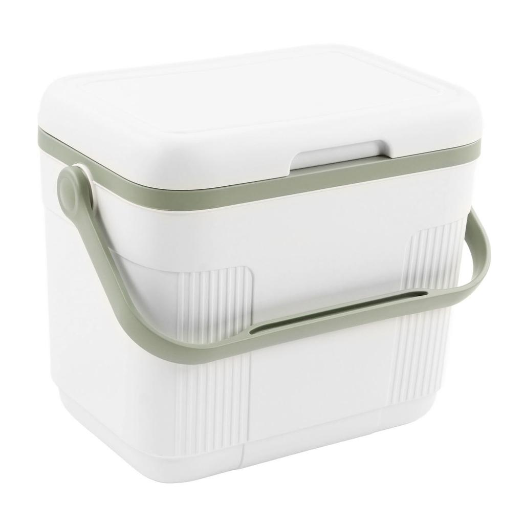22L Portable Cooler White and Green Food Grade PP Insulation Cooler Box for Camping Outdoor Picnic
