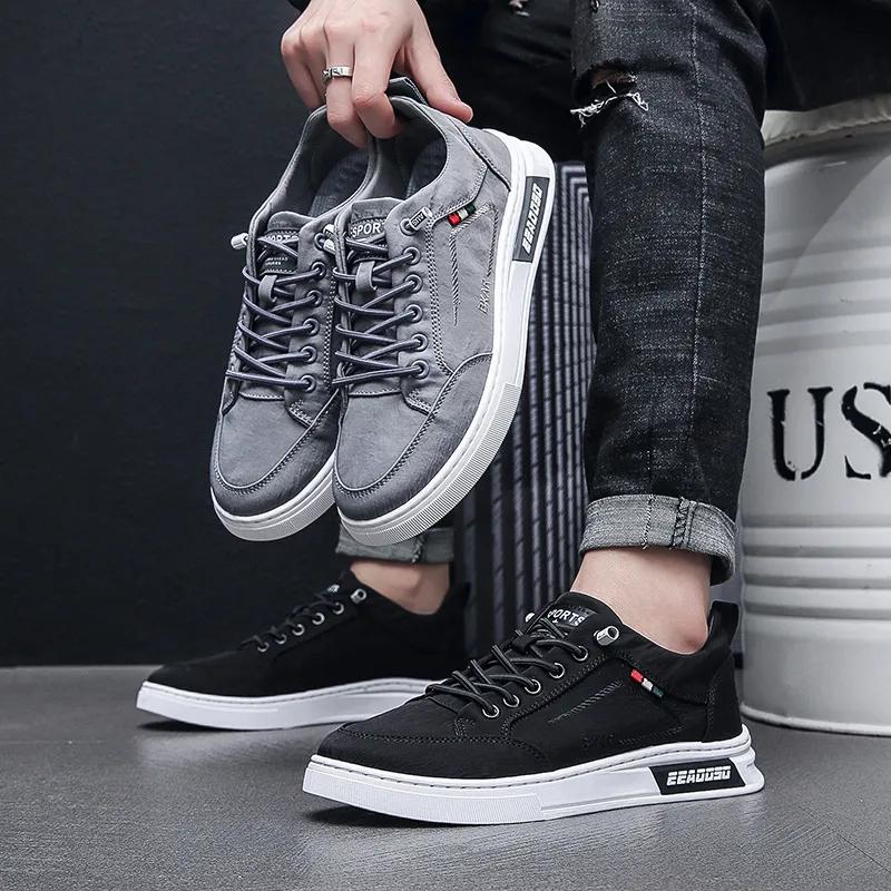 Men's Casual Sneakers Lace Up Trendy Original Casual Brand Flat Shoes for Men Summer Comfortable Canvas Shoe Tenis Masculino