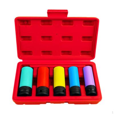 5 Pieces 1/2 Inch Drive Lug Nut Socket Set Impact Sockets Remover