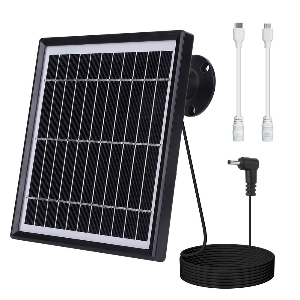 5W Solar Panel 360° Adjustable Wall Mount Solar Panels Supply with DC Port 9.8ft Charging Cable for Ring Spotlight Cam Plus/Pro