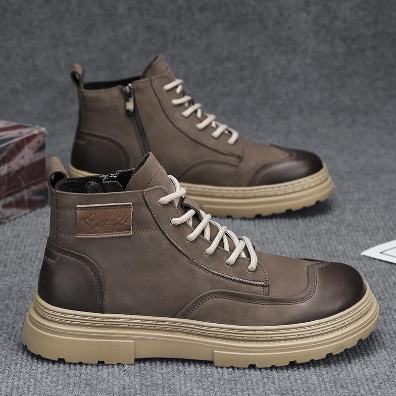 

Высококачественная мужская обувь Модные высокие ботинки Уличные износостойкие рабочие ботинки Износостойкие Мужские кроссовки Botas Hombre 39 коричневый