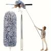 2.5M Retractable Dusting Brush with Bendable Head - Adjustable Bristles for Ceiling Fans, High Ceilings, Furniture, Bathroom, Kitchen - Cleaning Tool