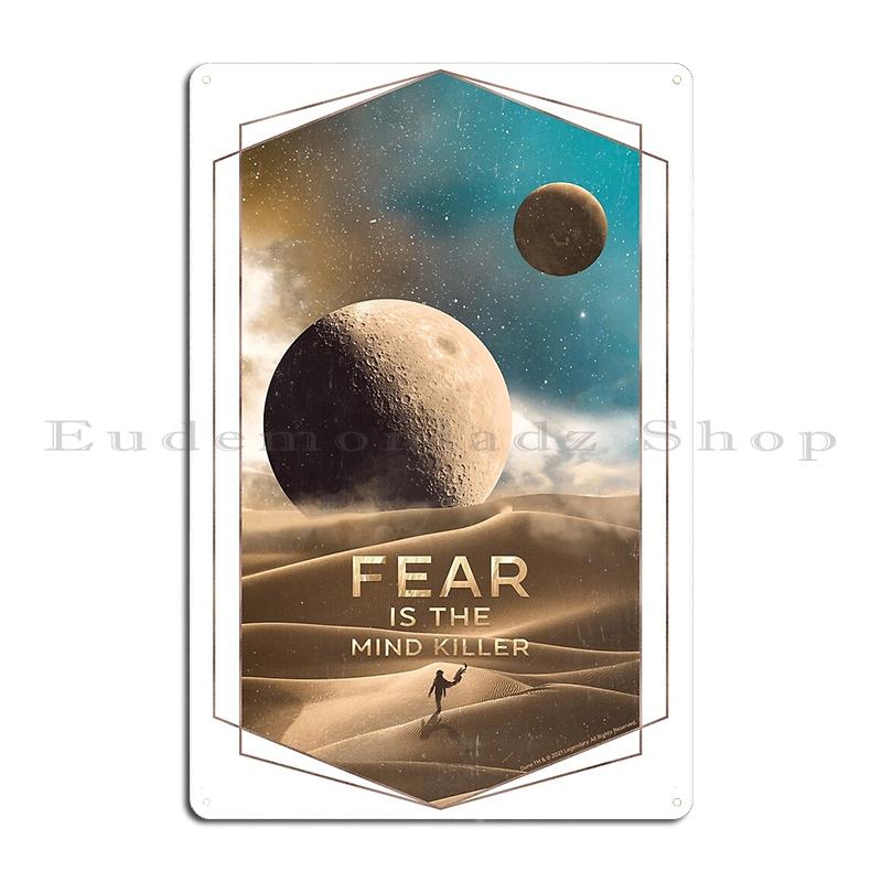 DORA Tin Sign Fear Is The Mind Killer Dune Litany Poster Metal Plaque Funny Wall Decor Cave Pub The Mind Killer Dune Litany Tin Sign Poster
