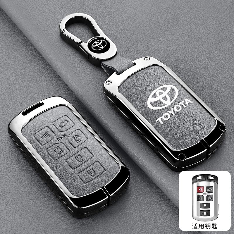 Alloy Leather Car Smart Remote Key Case Cover Bag For Toyota Sienna Se Tacom 2015 2016 2017 2018 2019 2020 Keychain Accessories