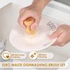 3Pcs Dish Brush Natural Dish Scrub Brush Wooden Cleaning Brush with Handle  Kitchen Cleaning Tools for Washing Cast Iron Pan/Pot