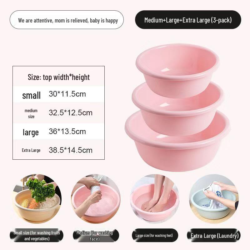 Thickened Frosted Plastic Washbasin for Household, Laundry, and Baby Use
