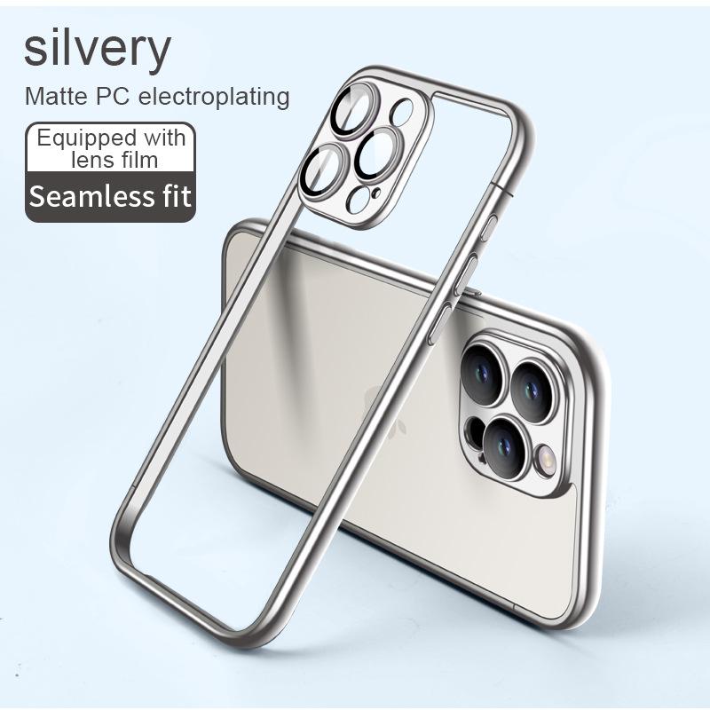 

ПК Гальванизированная Рамка, Подходит для Чехла для Телефона Apple 15, Рассеивание Тепла для Iphone14, 13 с Пленкой для Линз, 12promax Apple 12Promax серебряный