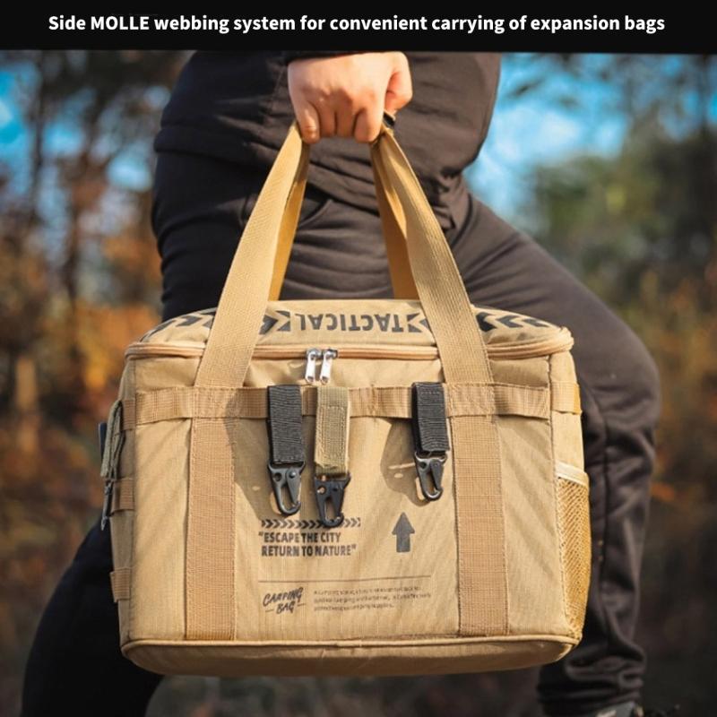 Camping Cookware Bag Large Capacity Picnics Tableware Organizers Gas Stove Pots Portable Carrying Bag Easy to Carry