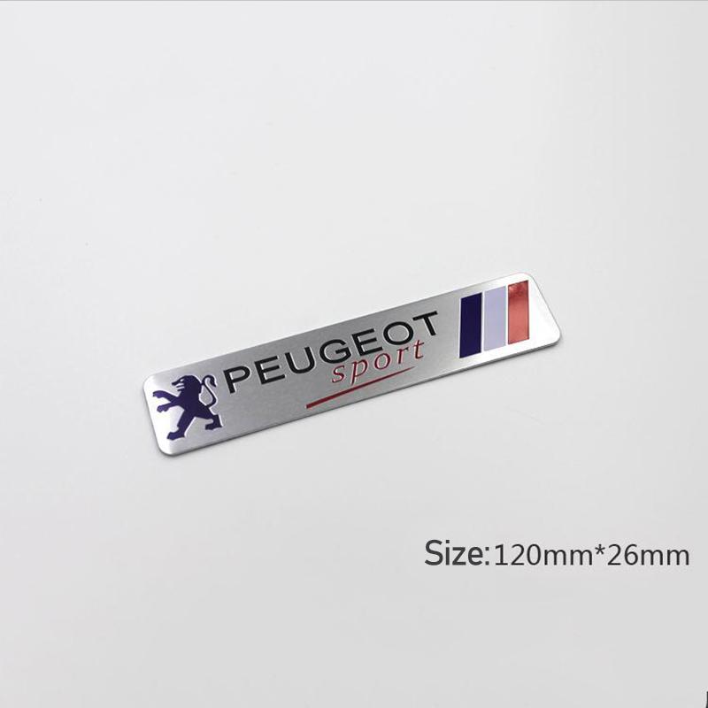 Car Stickers 3D Aluminum Auto Logos Stickers For Peugeot 206 3008 208 308 307 2008 207 107 5008 4008 Car Body Decoration Paster