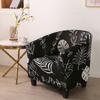 Elastic Printed Semi-circular Sofa Cover  All-inclusive Semi-circular Cafe Chair Cover  Internet Cafe Hotel Sofa Chair Cover