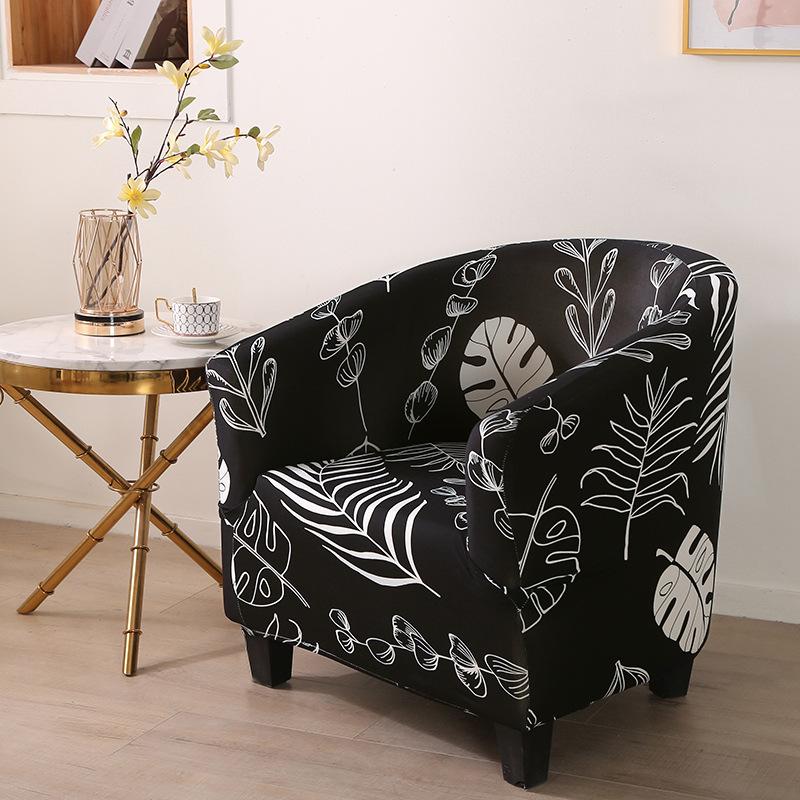 Elastic Printed Semi-circular Sofa Cover  All-inclusive Semi-circular Cafe Chair Cover  Internet Cafe Hotel Sofa Chair Cover