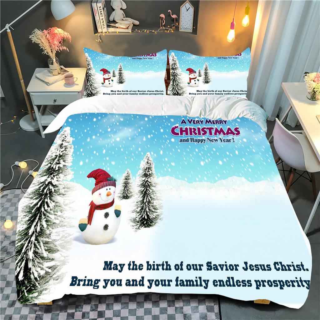 Merry Christmas Bedding Sets 3Pcs Duvet Cover Set Fashion Pattern Comforter Duvet Cover Pillowcase Home Textiles Kids Gifts