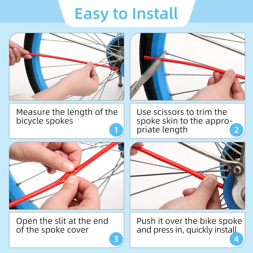 36pcs New Motorcycle Wheel Rim Spoke Wrap Kit Skin Cover 6.7 Inch For MX Motocross Dirt Pit Bike Enduro Supermoto Honda Suzuki