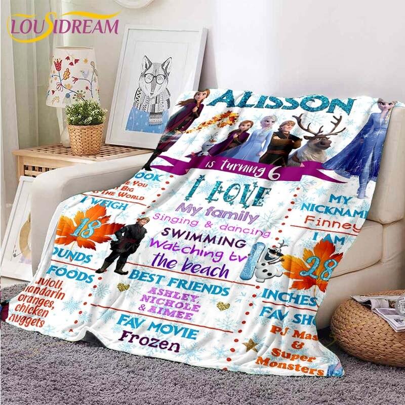 3D Cartoon Frozen Blanket Ultra Lightweight Soft Plush Flannel Throws Blanket for Sofa Bed Couch Best Office Gifts