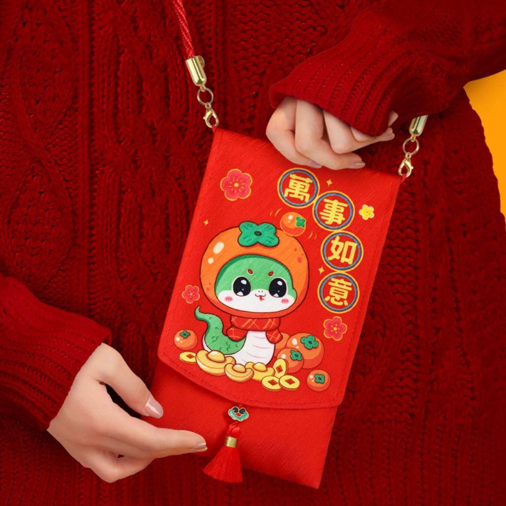 

Lucky Money Wallet 2025 Red Envelope Hongbao Snake Year Mascot Chinese Dragon Year Style 2