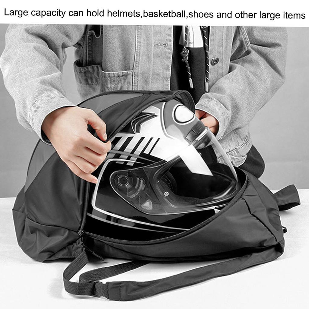 Motorcycle Helmet Backpack Lightweight Storage Carrying Bag for Riding Bicycle Motorcycle Sport Gym Training Also Fit