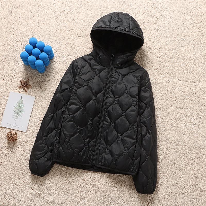 Autumn and winter hooded short light down jacket women's casual versatile outer wear small duck down thin coat tide