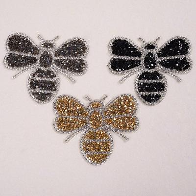 Vynikající drahokamy Krásné včelí nášivky Nášivky pro děti trička DIY Iron Sticker for Oblečení