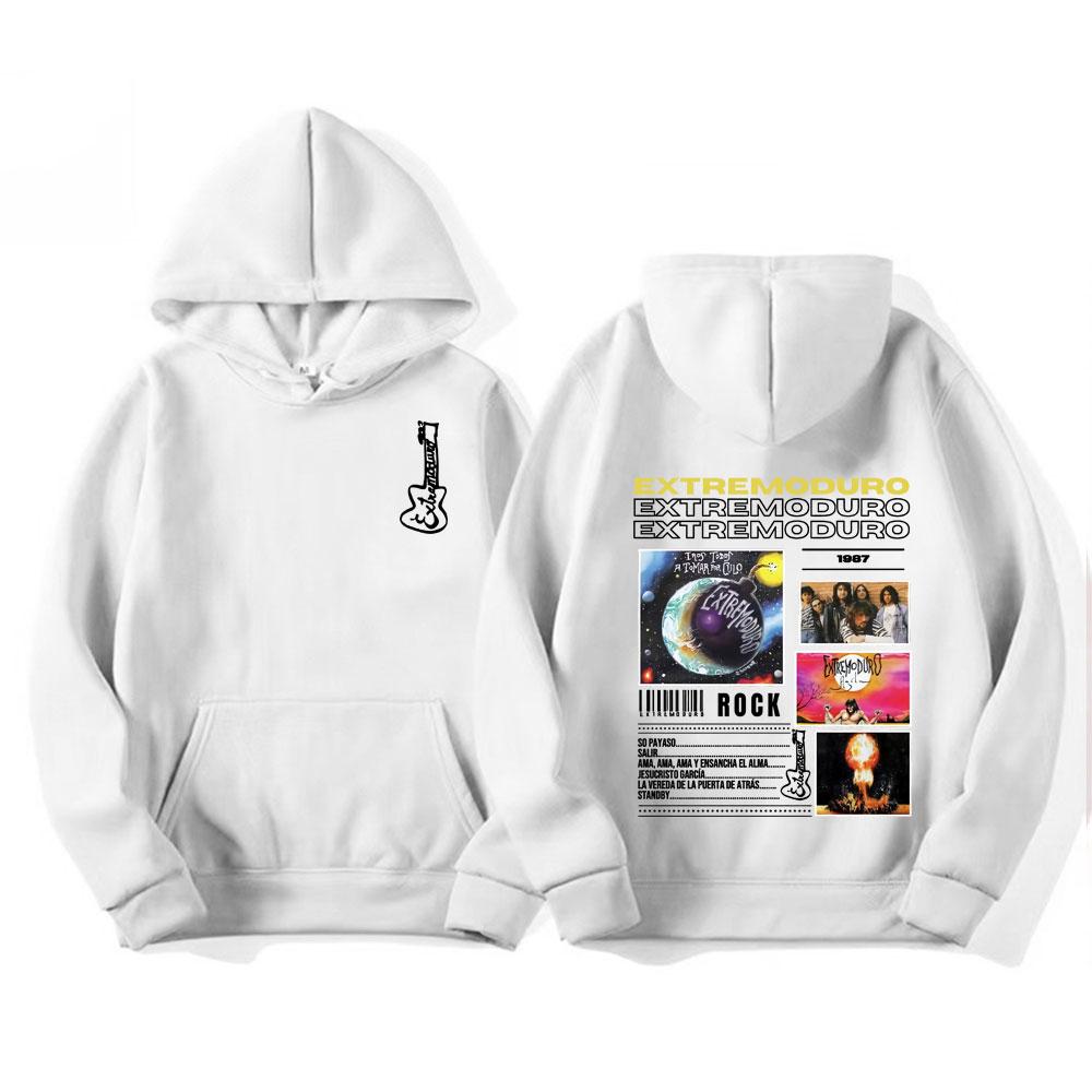 Rock Band EXTREMODURO Tour 2025 Cover Print Hoodie Men Women Fashion Vintage Long Sleeve Hoodies High Quality Fleece Sweatshirts