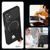 For Motorola Moto G55 5G Case Carbon Fiber Texture PC + TPU Phone Cover with Kickstand