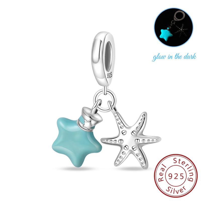 100% Copper Tortoise Starfish Coconut Luminous Ocean Surfing Charms Beads Fitoriginal Bracelets Diy Jewelry