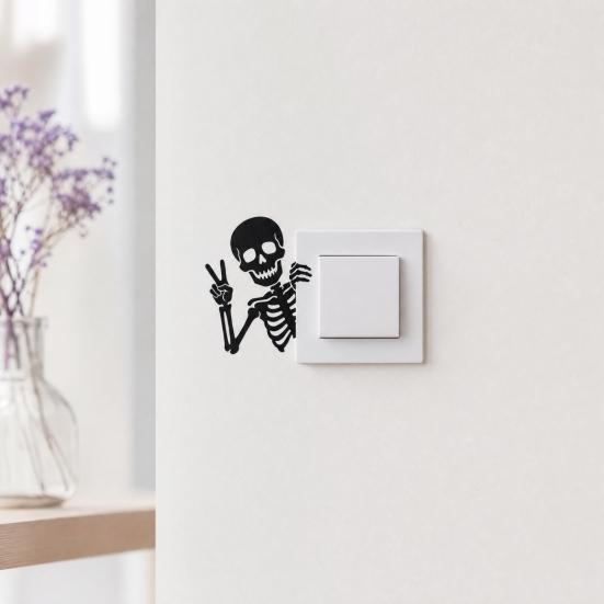Funny Skeleton Switch Sticker Light Switch Decals Self Adhesive Wall Art Decor