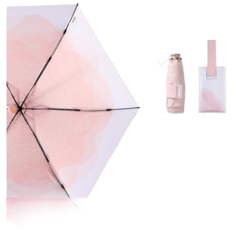 MAMORU Automatic Cherry Blossom Pink UV Protection Three-Fold Sun Umbrella