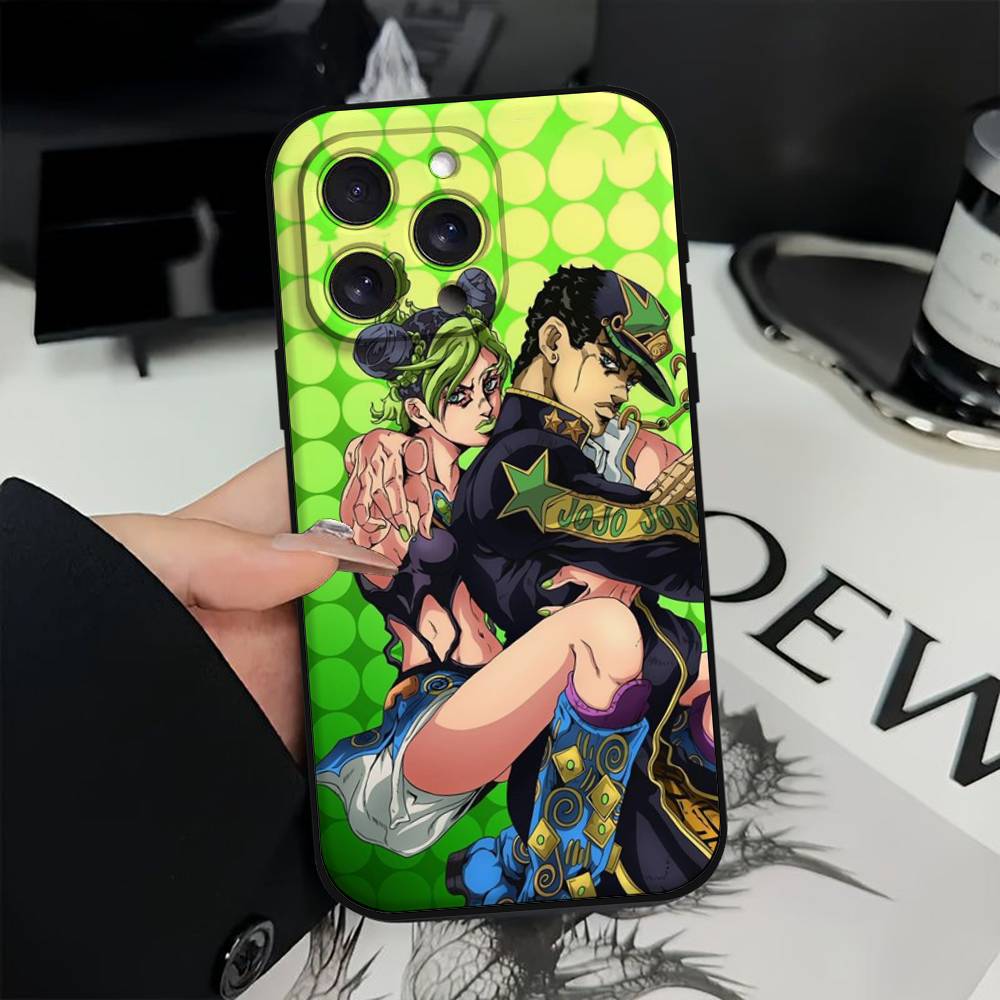 Anime J-JoJos Bizarre Adventure Phone Case For IPhone 17 16 15 14 13 12 11 X XR XS Plus Pro Max Mini Soft Black Cover