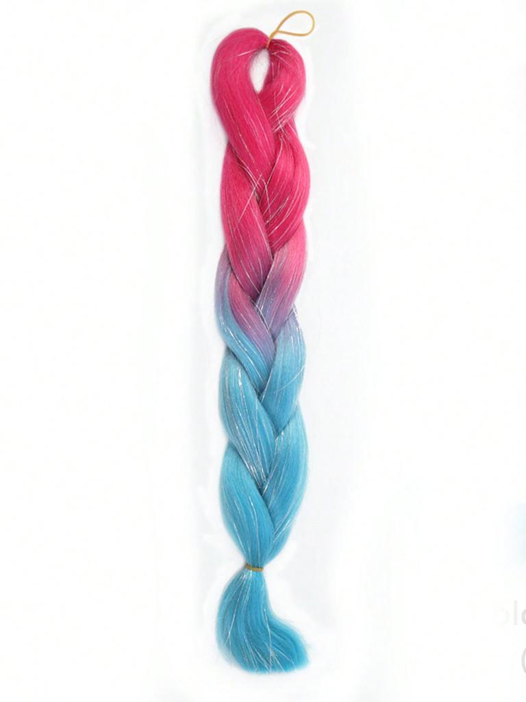 24 polegadas sintético trança cabelo mix tinsel glitter roxo claro roxo sintético extensões de cabelo jumbo tranças 1pc
