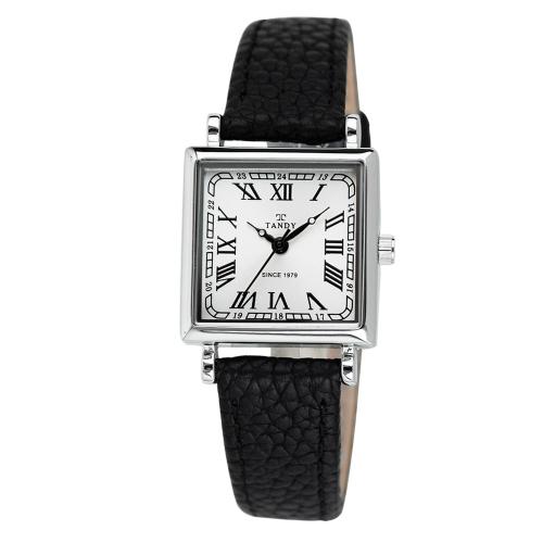 [TANDY] TANDY Luxury Women s Square Leather Watch T-1903 FREE
