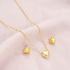 Boho Chic Gold Color Heart Jewelry Set Fashion Love Pendant Necklace Stud Earring Sets for Women Boho Daily Wear Jewelry Gifts