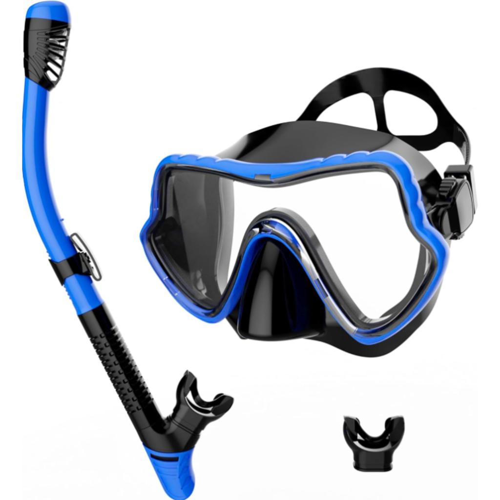 Diving Set: Mask With Tube, Snorkel, Swimming Goggles, Snorkeling