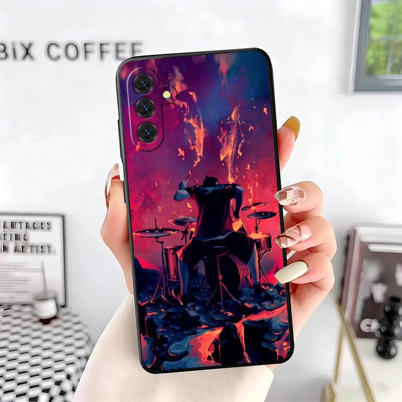 Drum Set Rock Music Soft Phone Case for Samsung A17 A37 A57 A16 A26 A36 A56 A15 A25 A35 A55 A14 A24 A34 A54 A13 A23 A33 A53 A52