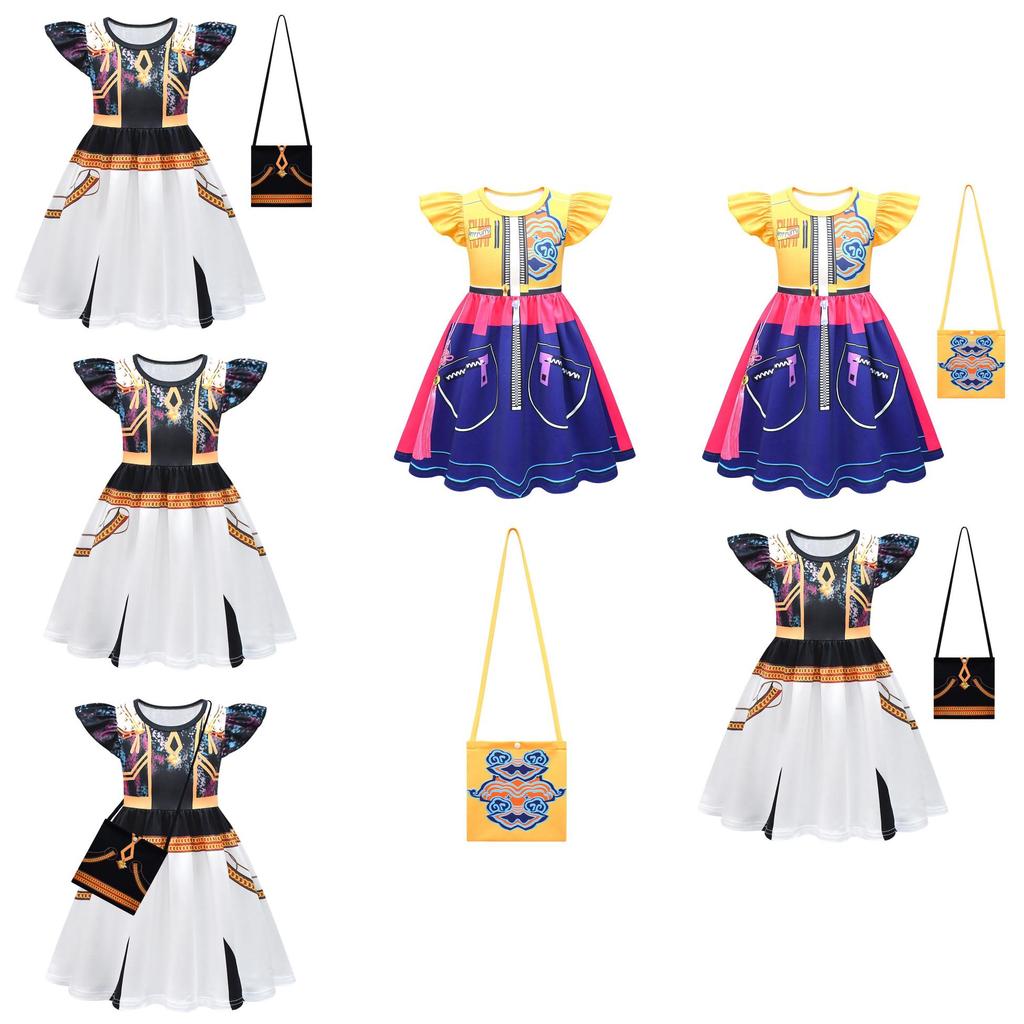 Rochie Cosplay Fată Vânător de Demoni Kpop cu Fustă Volane pentru Copii