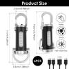 6Pcs Portable Keychain Flashlight Rechargeable Waterproof Mini Keychain Flashlight Phone Charger with 7 Light Mode for Outdoor