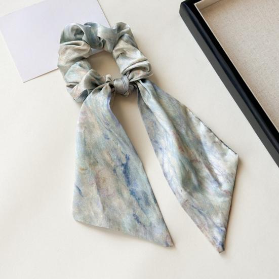 Hair Tie for Women, Silk-Like Fabric Soft Touch Hair Rope, Artistic Oil Painting Print Hair Band for Low Ponytail Versatile Hair Accessories