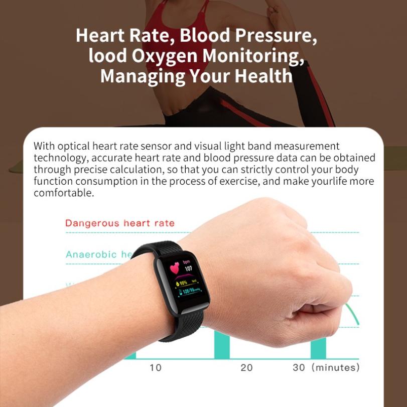 Buy 2021 116s Smart Watches Smart Wristband Heart Rate Watch 116S Men ...