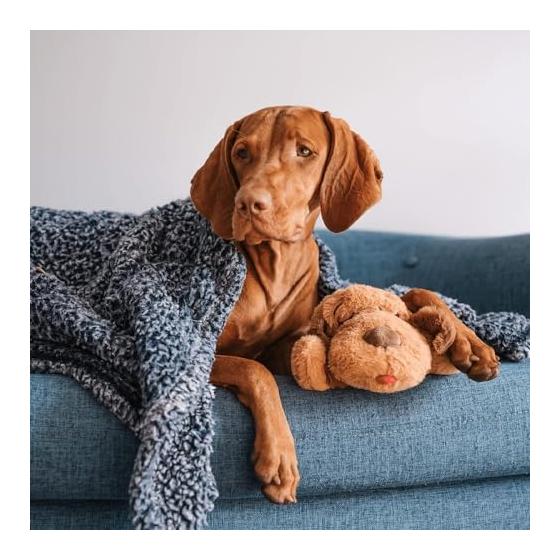 Dog Toy Popular Dog Toy Heartbeat Plush Dog Toy Chew Unbreakable Stuffed Toy (Light Brown)
