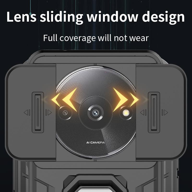 Für Redmi A3 2024 Hülle Schiebekamera Armor Schutzhülle für Xiaomi Redmi A3 4G RedmiA3 A 3 Magnetischer Halter Ring Rückseite