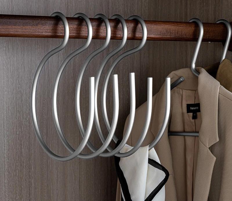 1 шт S-образный крючок для подвешивания одежды большие многофункциональные крючки для растений шарфа шапки сумки прочный органайзер для хранения на кухне 1pcs серебряный 2644₽