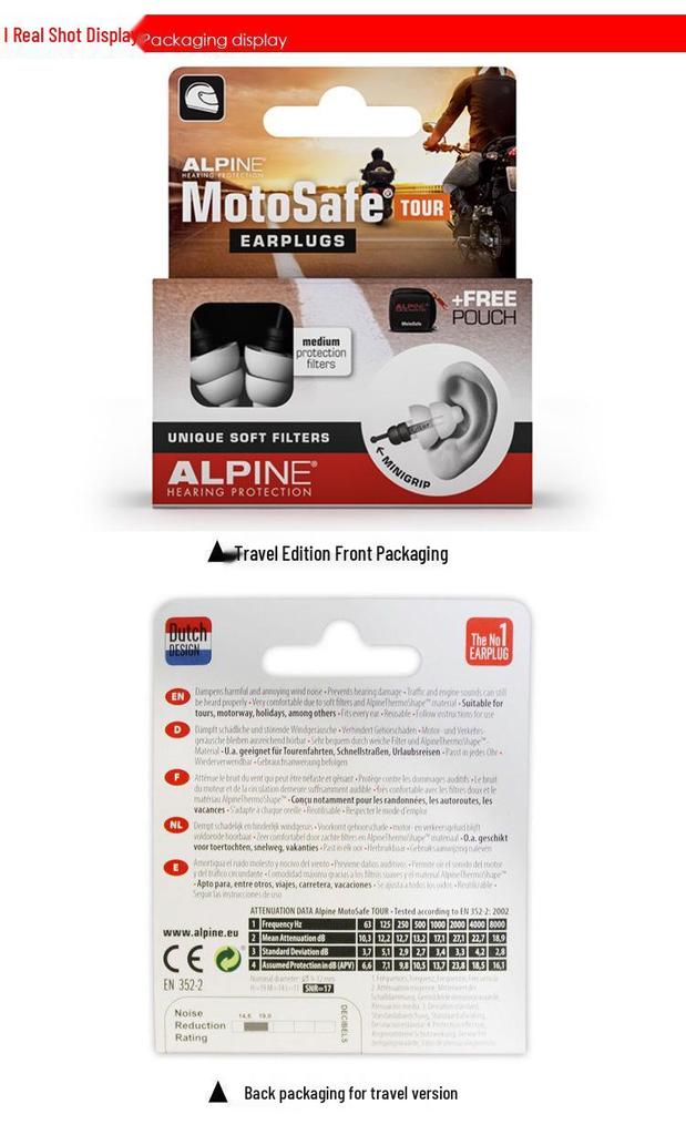 Alpine Netherlands Motorcycle Safety Earplugs for Noise Reduction in Cycling and Driving