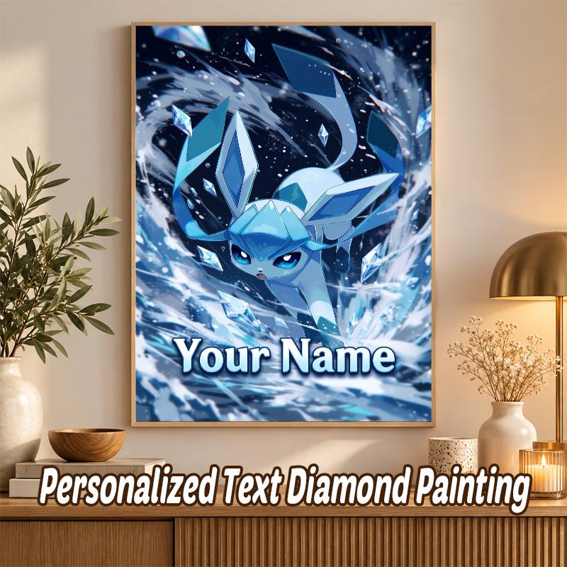 Glaceon Custom Name Diamond Painting Personalized 5D Full Drill DIY Diamond Art Home Decor