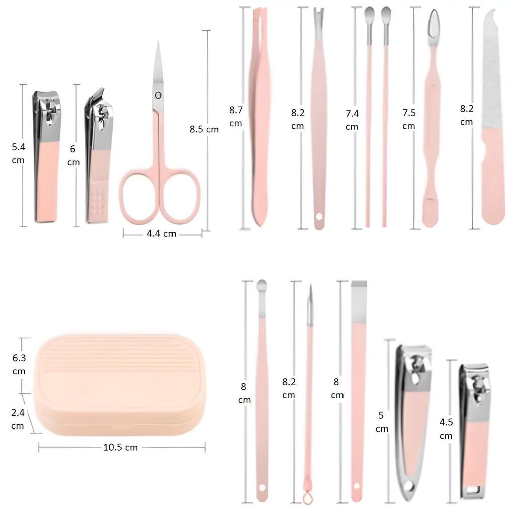 ShilpSukh 14 In 1 Nail Clippers Set Portable Manicure and Pedicure Kit, Travel Mini Nail Kit with Leather Case, Nail File Fingernail Clipper Nail